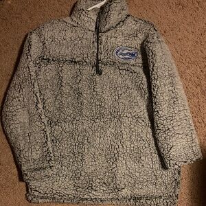 Women’s Gray Sherpa Pullover with Logo